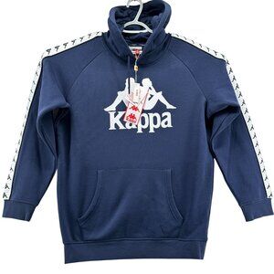 Kappa 222 Banda Hurtado2 Hoodie Sweatshirt Mens Size XXL Blue Navy Pull Over NEW